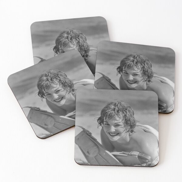 Item preview, Portrait of 1950s pinup Beatrice Stevens at the beach designed and sold by Lowtech.