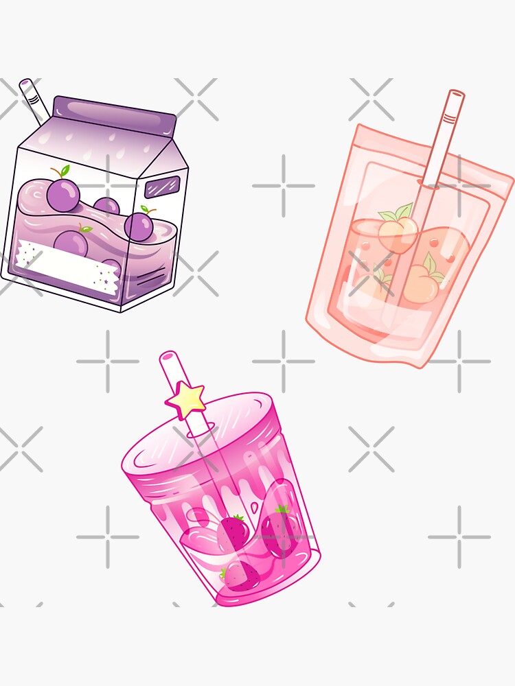 10 Pcs Cute Summer Juice Stickers Kawaii Drink Stickers for Teens