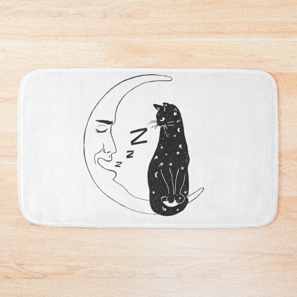 Item preview, Black cat and sleepy moon designed and sold by CArabella91.