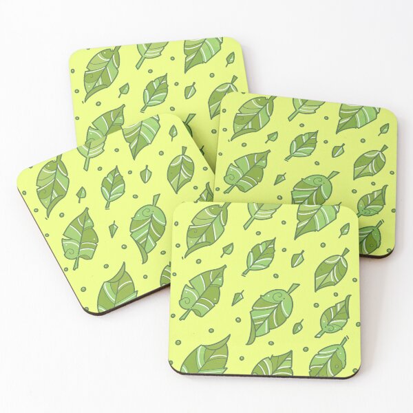 Item preview, cute green leaf pattern on yellow  designed and sold by weilertsen.