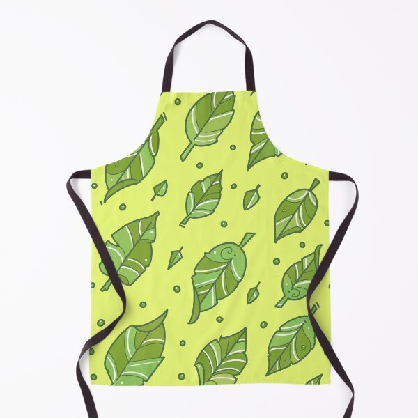 Item preview, cute green leaf pattern on yellow designed and sold by weilertsen.