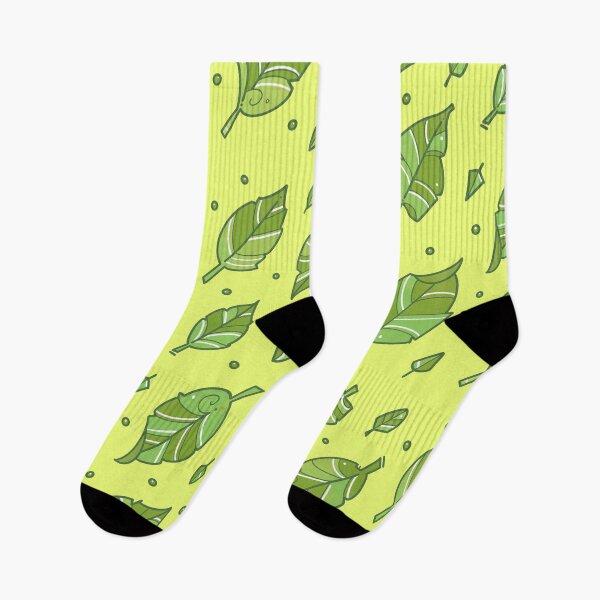 Item preview, cute green leaf pattern on yellow  designed and sold by weilertsen.