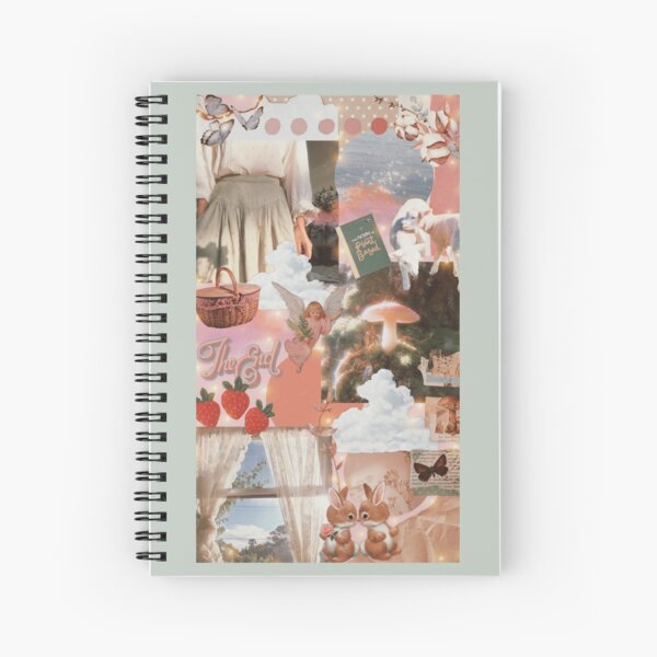 Soft Cottagecore Aesthetic Collage Spiral Notebook