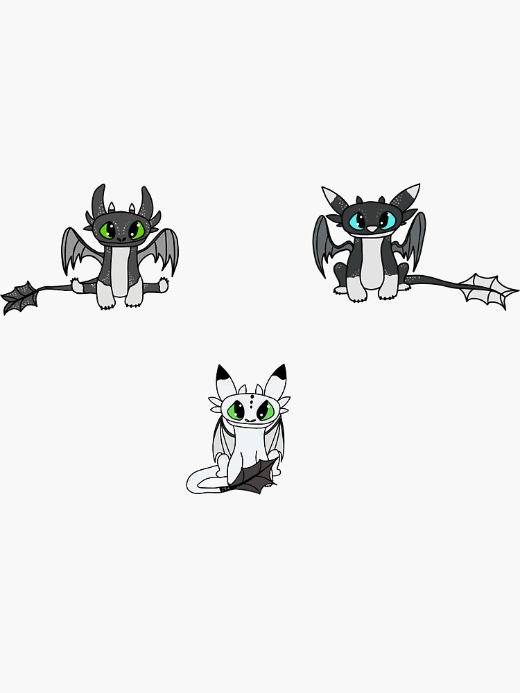 "Toothless’s Babies Pack" Sticker for Sale by LeahLagueux Redbubble