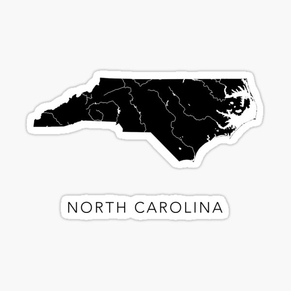 North Carolina Map Valentine Stickers for Sale