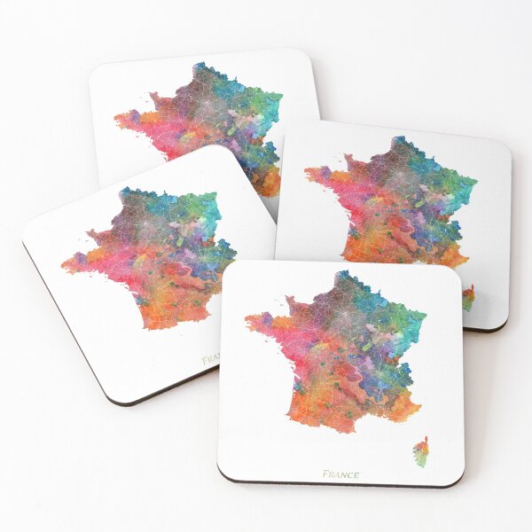 Item preview, France Map Watercolor by Zouzounio Art designed and sold by zouzounioart.