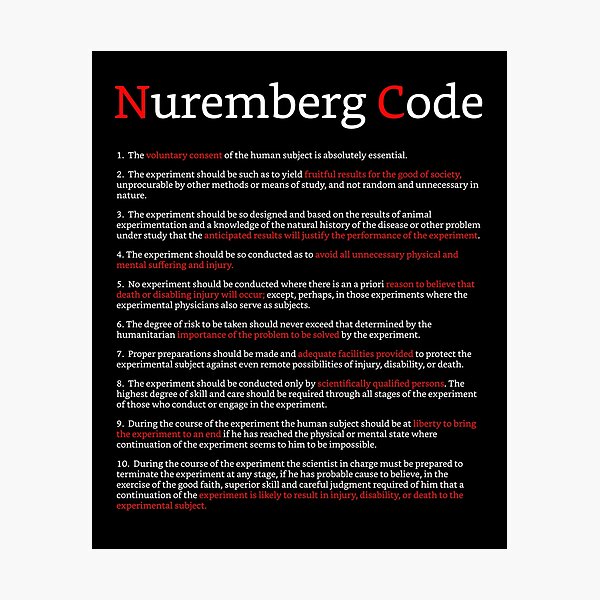 The Nuremberg Code Photographic Print