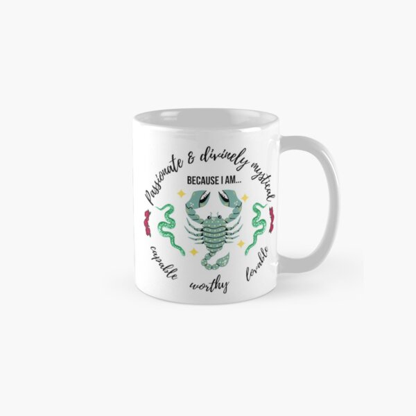 Item preview, Scorpio Birthday, Words of affirmations mug (black font) designed and sold by Magickselflove.
