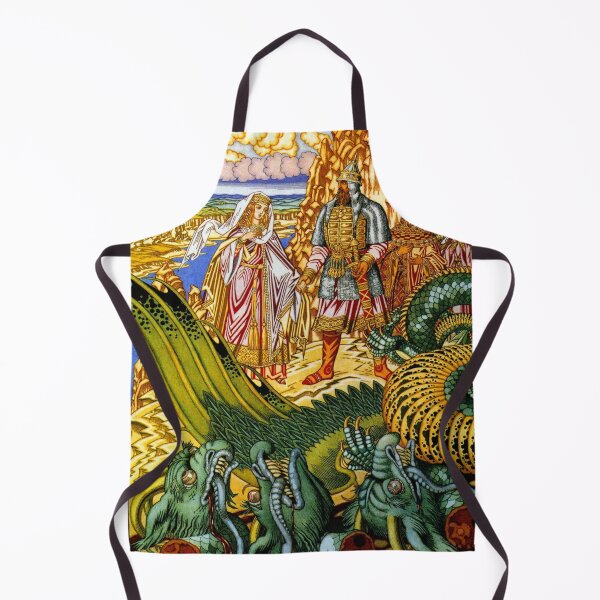 Item preview, Dobrynya Nikitich rescues Zabava from the Dragon Gorynych - Ivan Bilibin designed and sold by forgottenbeauty.