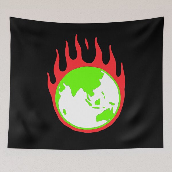 Item preview, earth is burning with red fire the environment designed and sold by ALIKAMER.