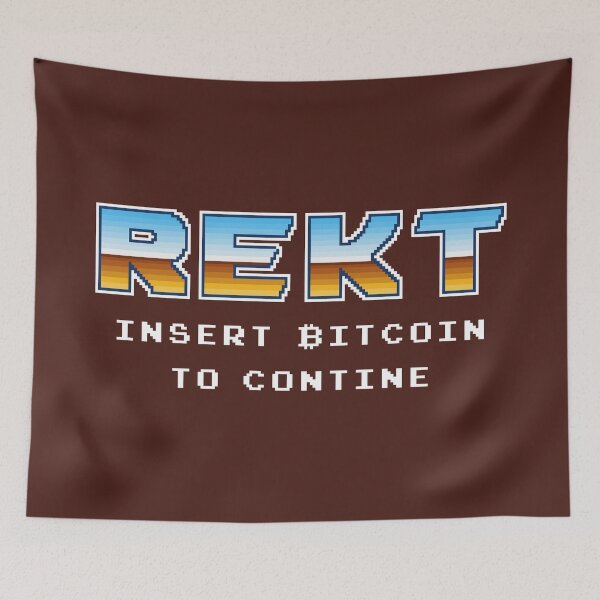 Item preview, Rekt. Insert Bitcoin to continue designed and sold by pixeltogs.