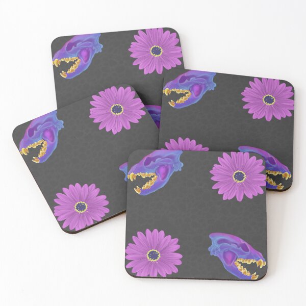 Item preview, Diaphonized Hyena Skull Floral Black designed and sold by Ashley Gagnon.