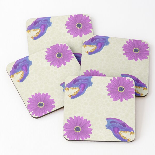 Item preview, Diaphonized Hyena Skull Floral Cream designed and sold by Ashley Gagnon.