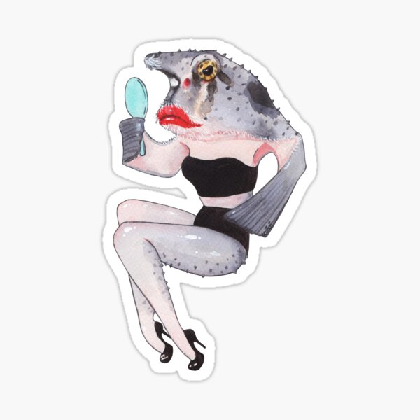 Item preview, Deborah the red lipped batfish mermaid designed and sold by kuinif.