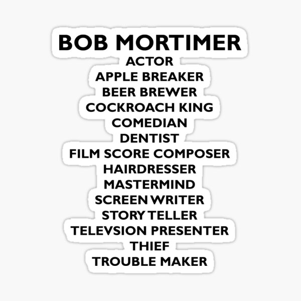 Item preview, Bob Mortimer's Jobs - Black Version designed and sold by The British Bunny Hop Shop.