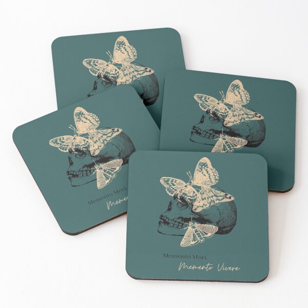 Item preview, Skull and Butterfly lone version teal: Memento mori designed and sold by gibbianne.