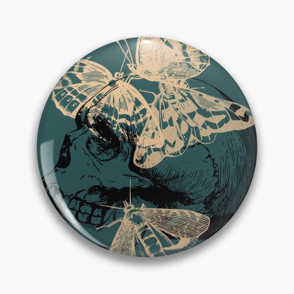 Item preview, Skull and Butterfly lone version teal: Memento mori designed and sold by gibbianne.