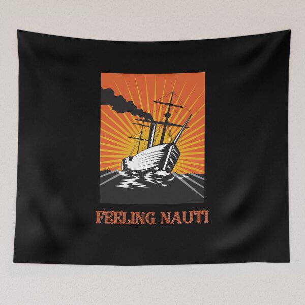 Item preview, Sailor - Feeling Nauti - Retro Skipper Sailboat designed and sold by MoTeesMo.