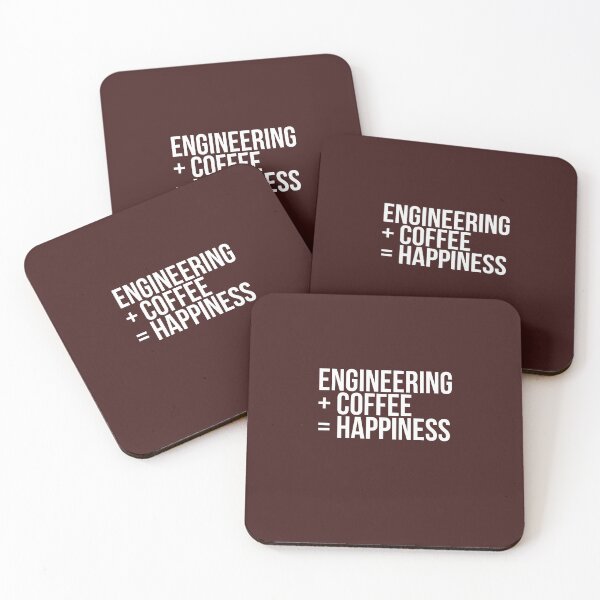 Item preview, Coffee and engineering equals happiness White Text  designed and sold by ComedyQuotes.