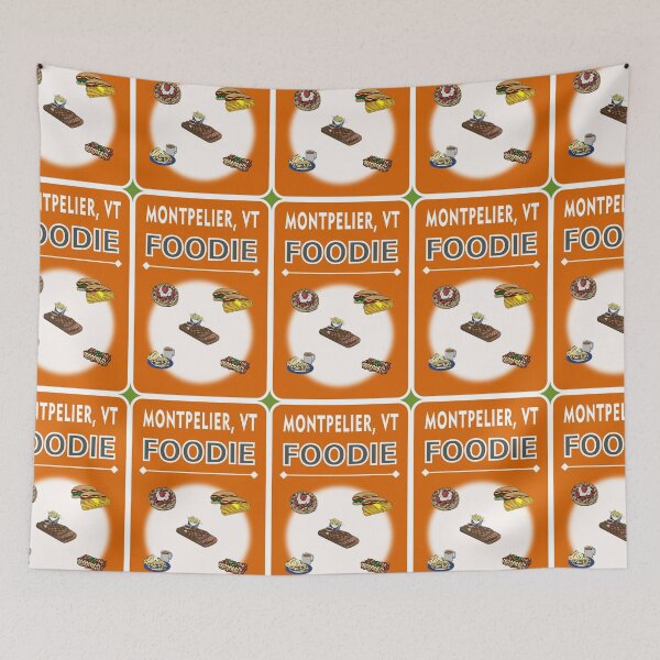 Item preview, Montpelier, Vermont - Foodie Design - Autumn Orange Background designed and sold by ThisNThatImages.