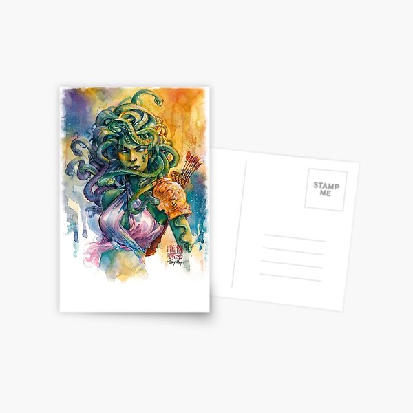 Medusa's Glare - Watercolor by Tony Moy Postcard