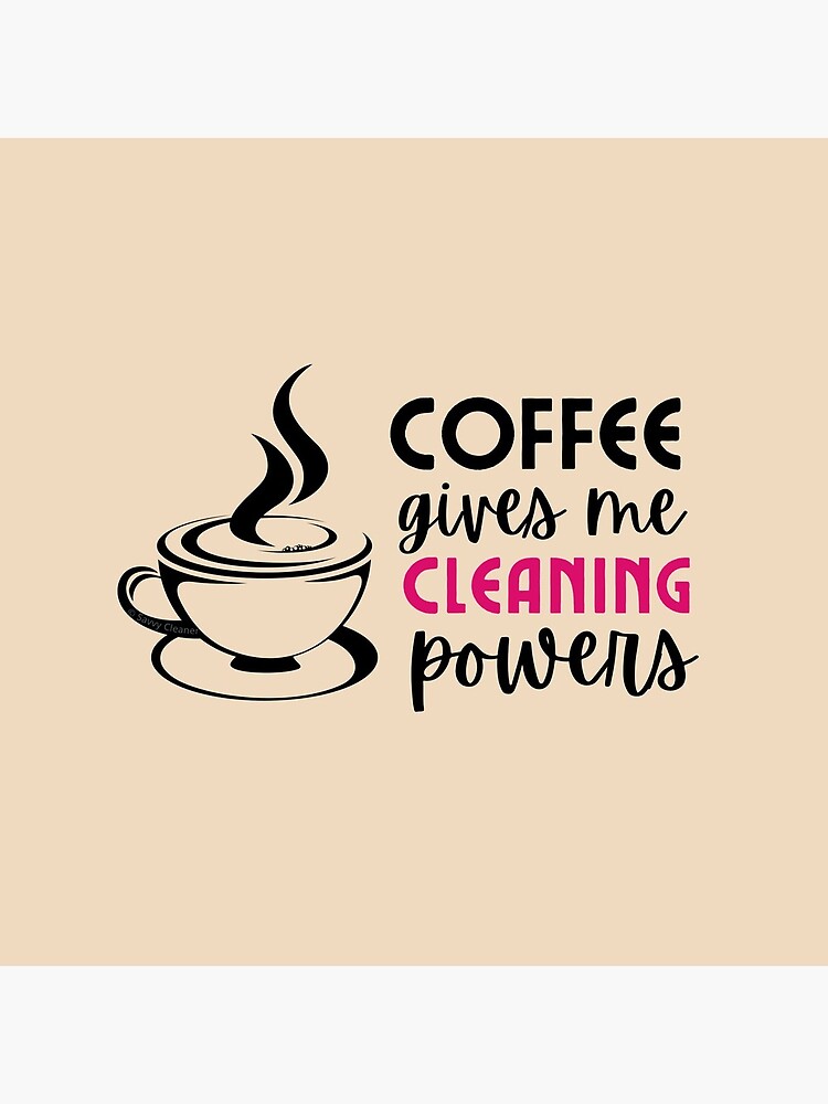 Thumbnail 5 of 5, Coasters (Set of 4), Coffee Gives Me Cleaning Powers Cleaning Lady Housekeeper Gifts designed and sold by SavvyCleaner.