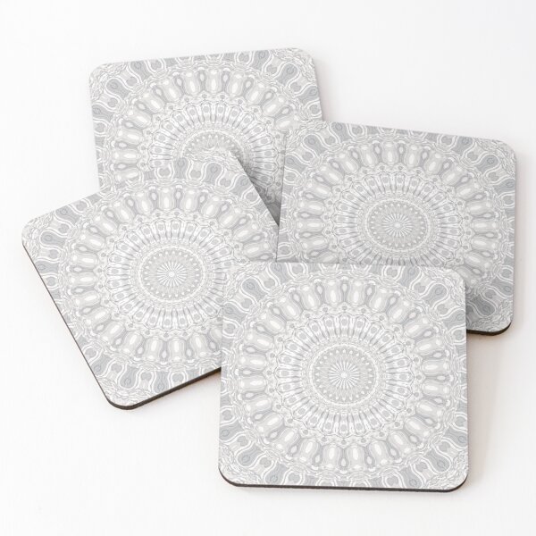 Item preview, Gray Taupe and White Mandala designed and sold by Kelly Dietrich Mandala & Fractal Art.