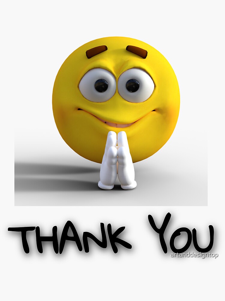 "THANK YOU.EMOJI STICKER. T-SHIRT" Sticker for Sale by artanddesigntop