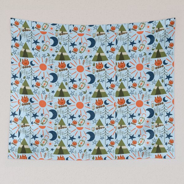 Item preview, Kids Camping Pattern designed and sold by Alisha Watercolors.