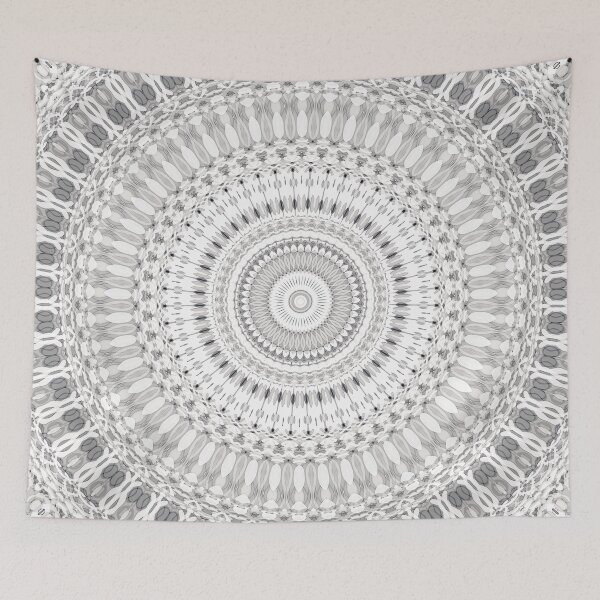Item preview, Synergy Mandala in Gray and Beige designed and sold by Kelly Dietrich Mandala & Fractal Art.