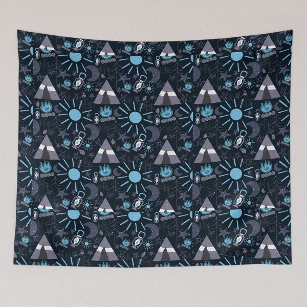 Item preview, Night Camping Pattern designed and sold by Alisha Watercolors.
