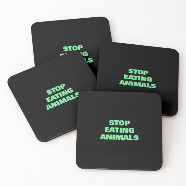 Item preview, STOP EATING ANIMALS green vegan designed and sold by Inspirationmotivation.