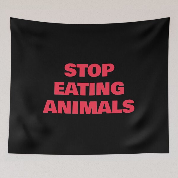 Item preview, STOP EATING ANIMALS red vegan designed and sold by Inspirationmotivation.