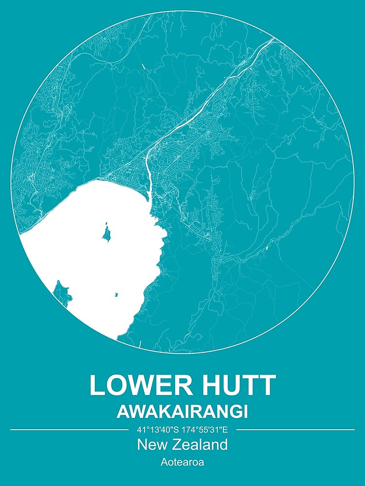 "Lower Hutt (New Zealand) City Map" Poster by jessestewart18 Redbubble