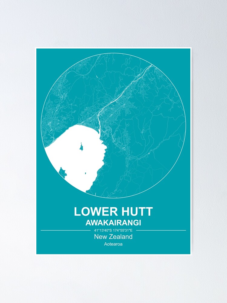 "Lower Hutt (New Zealand) City Map" Poster by jessestewart18 Redbubble