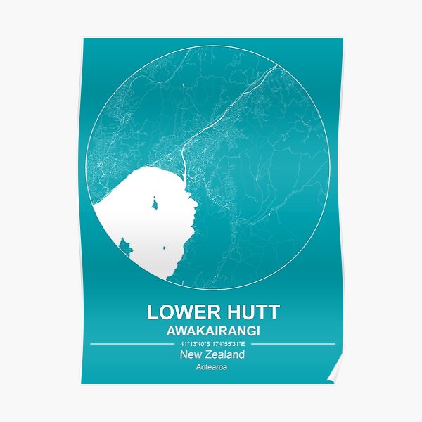 "Lower Hutt (New Zealand) City Map" Poster by jessestewart18 Redbubble