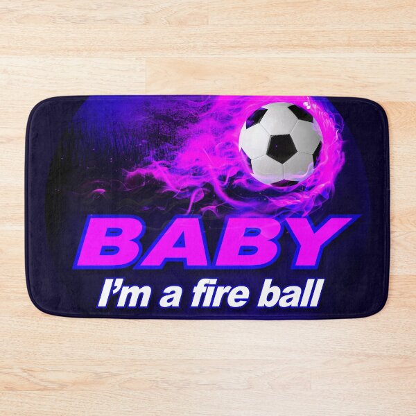 Item preview, Pink and blue Baby I'm a fire ball, soccer, foot ball designed and sold by SueKnox.
