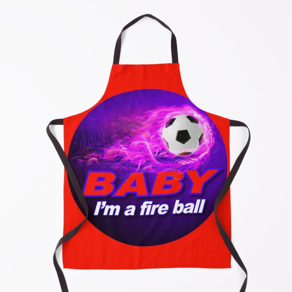 Item preview, Red and purple Baby I'm a fire ball, soccer, foot ball designed and sold by SueKnox.