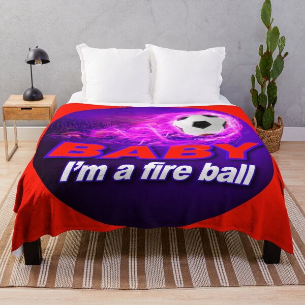 Item preview, Red and purple Baby I'm a fire ball, soccer, foot ball designed and sold by SueKnox.