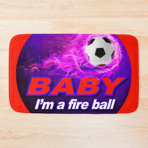 Item preview, Red and purple Baby I'm a fire ball, soccer, foot ball designed and sold by SueKnox.