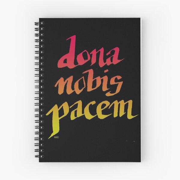Item preview, Dona Nobis Pacem, Peace Prayer Hand Lettered Red and Gold designed and sold by MaryKunzGoldman.