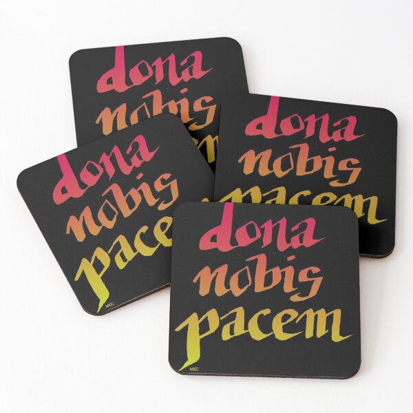 Item preview, Dona Nobis Pacem, Peace Prayer Hand Lettered Red and Gold designed and sold by MaryKunzGoldman.