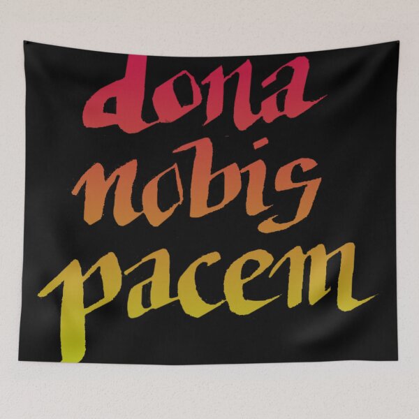 Item preview, Dona Nobis Pacem, Peace Prayer Hand Lettered Red and Gold designed and sold by MaryKunzGoldman.
