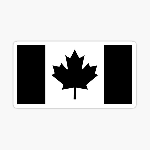 A Black Canadian Flag Version Sticker