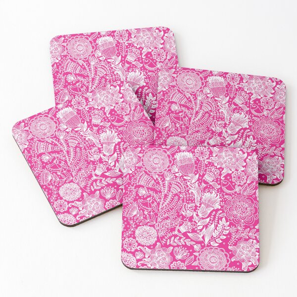 Item preview, Elaborate Floral on Bright Pink  Background designed and sold by pugmom4.