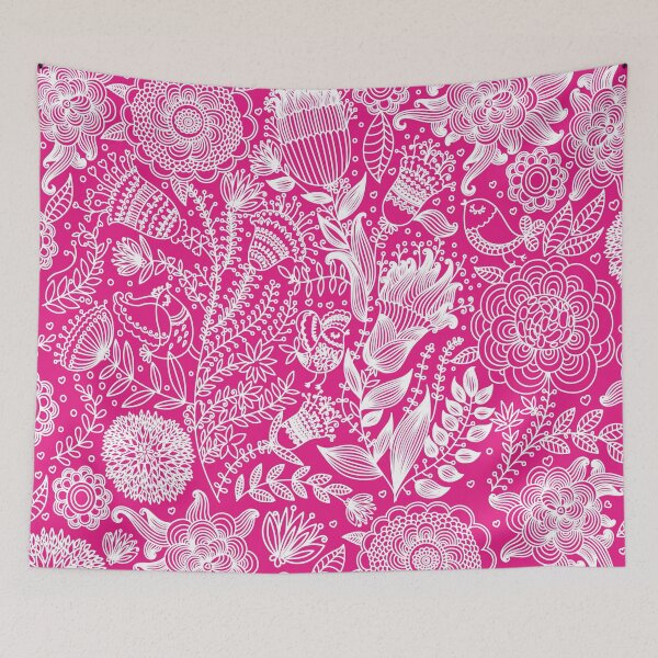Item preview, Elaborate Floral on Bright Pink  Background designed and sold by pugmom4.