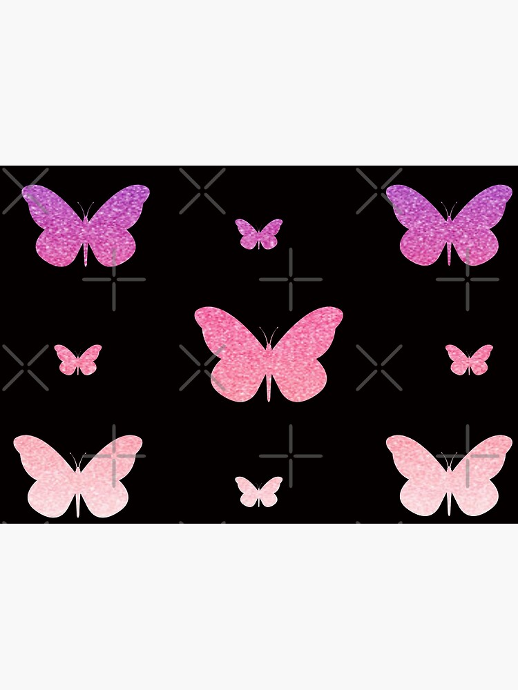 Pink Ombre Faux Glitter Butterflies Poster For Sale By Felicity K