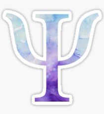 Blue Psi Watercolor Letter Sticker