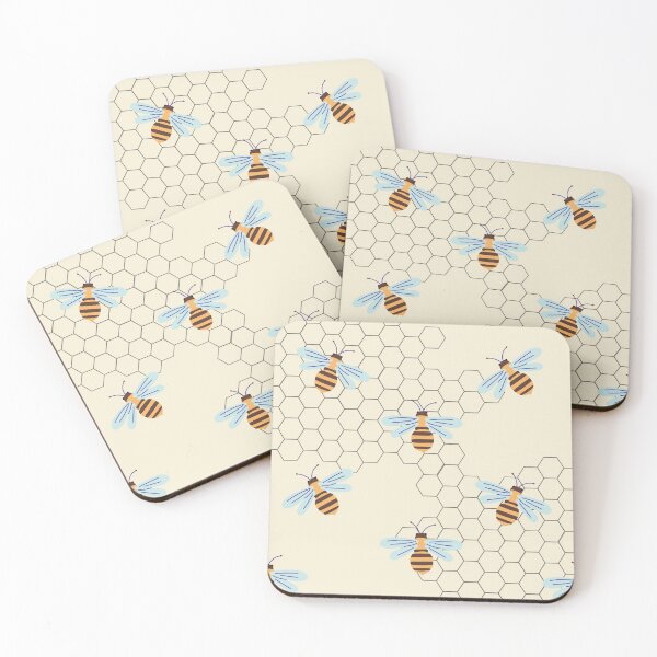 Item preview, bees and honeycomb designed and sold by peachyasho.