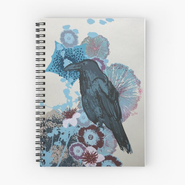 Item preview, Blue Raven with flowers and succulents designed and sold by rebecca-prints.